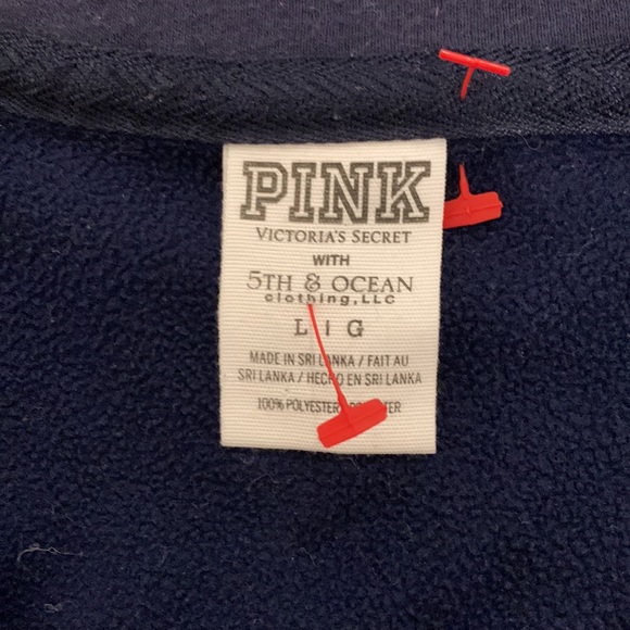 PINK  MN Twins Zippered Sweatshirt/Jacket Dark Blue Front and back Logo Baseball - Picture 3 of 5